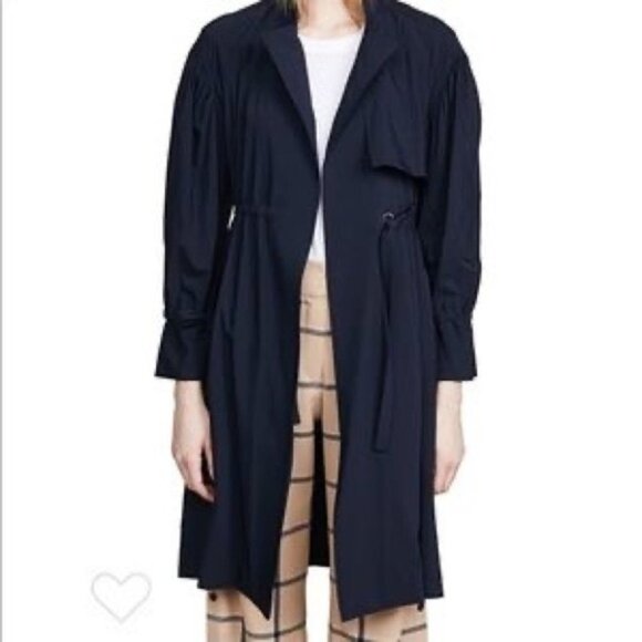 A.L.C.  Bristol Trench wool blend drawstring coat in Midnight navy blue size 10 - Picture 15 of 16